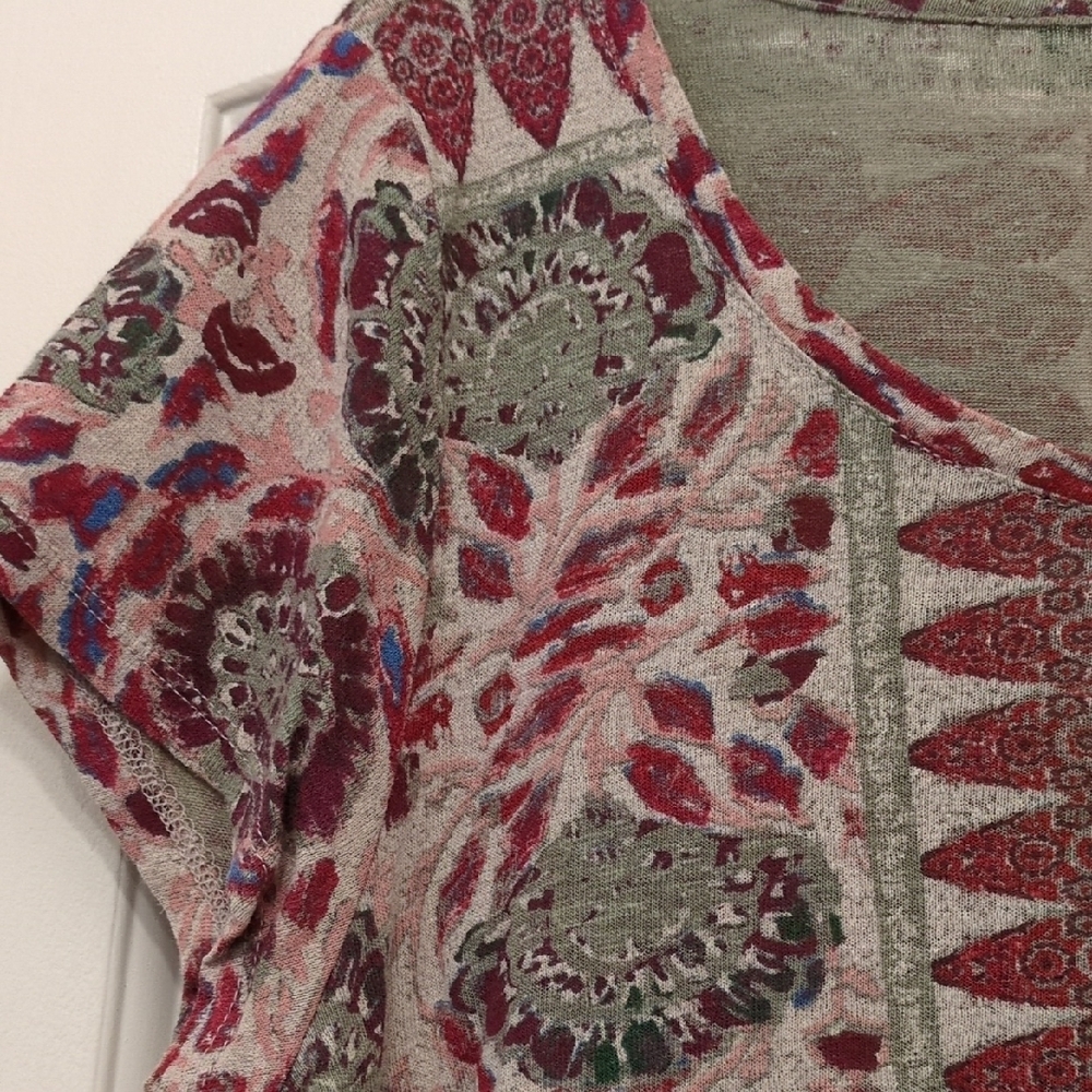 Lucky Brand Multicolor Patterned Short Sleeve Top - Picture 4 of 4